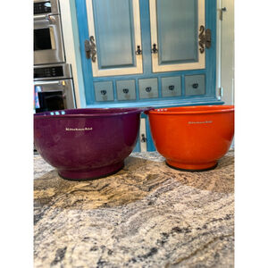 KitchenAid Ceramic Mixing Bowls Set, Purple & Orange, One Size
